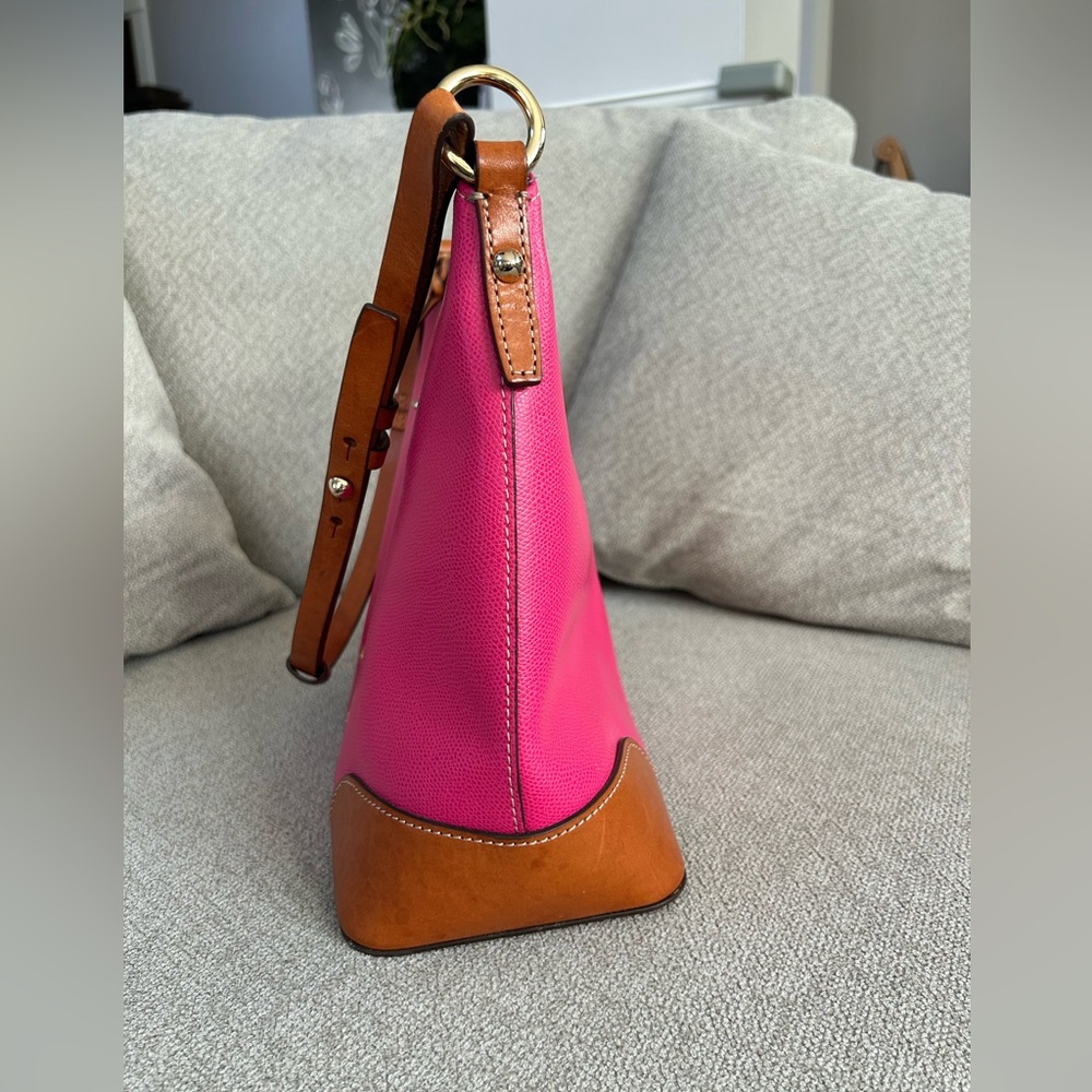 Dooney & Bourke Fuchsia and Tan Shoulder Bag - Picture 3 of 7